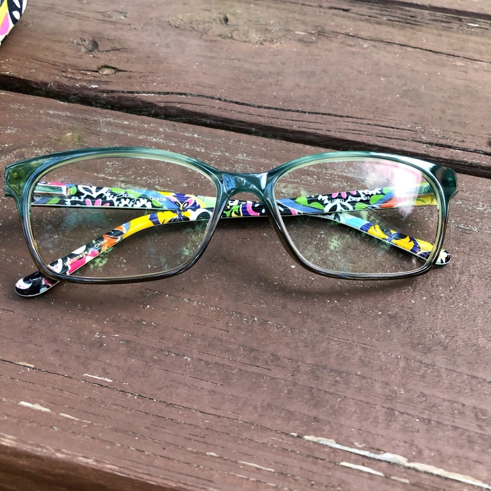 Vera Bradley plastic prescription eyeglass frames 
Brown eyeglass frames.